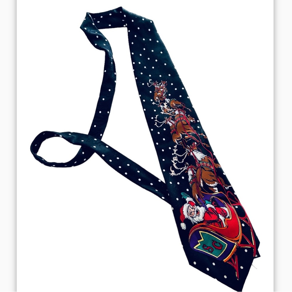 Surrey Santa and Holly Christmas Tie